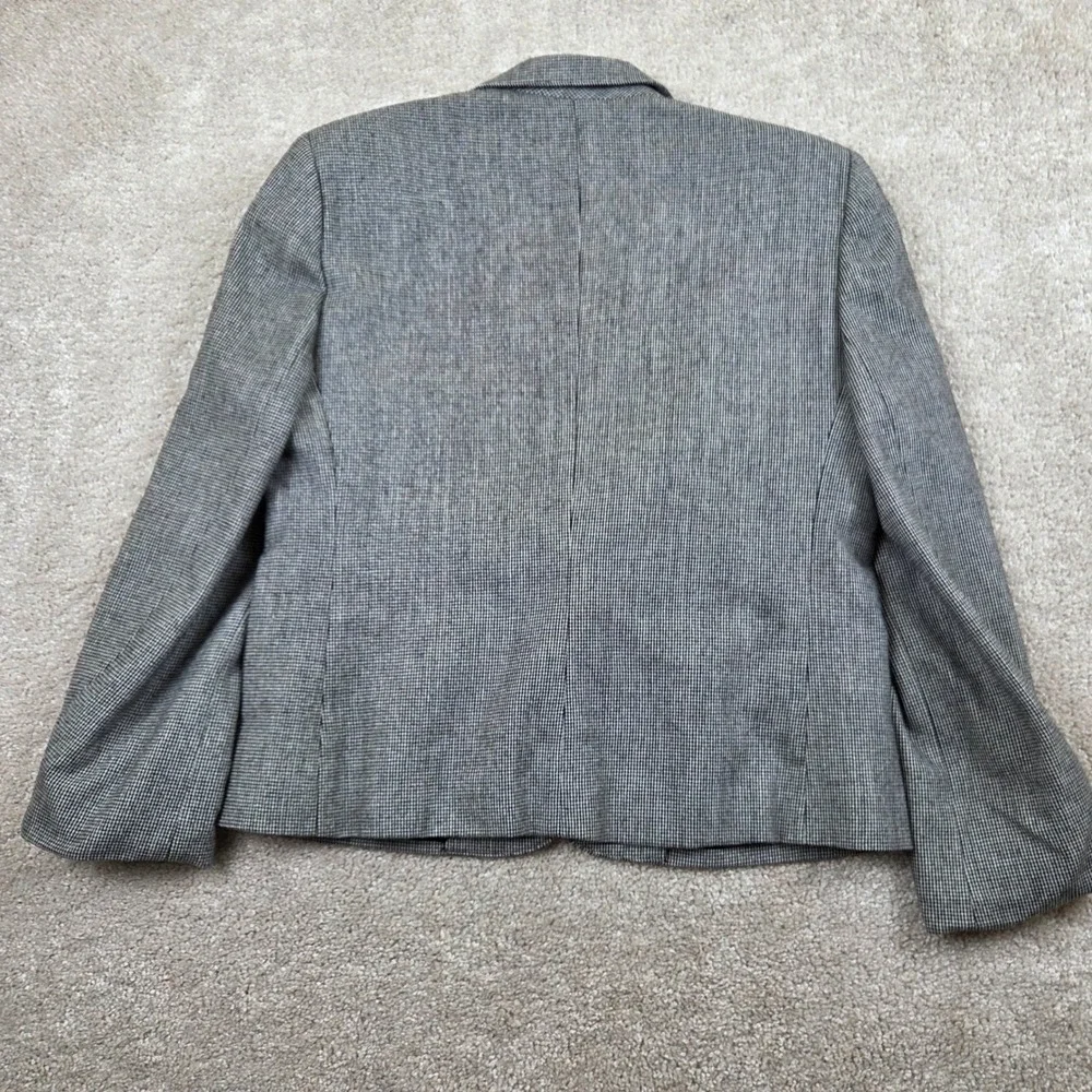 Evan-Picone Blazer Houndstooth Womens 12 Black White Vintage Jacket Made in USA